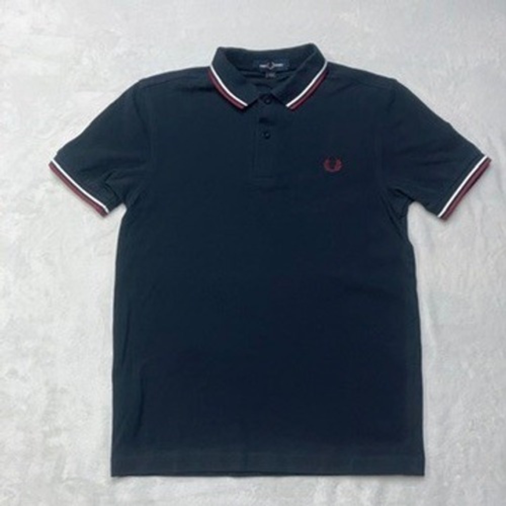 Fred Perry Polo Shirt Mens Small‎ Black M3600 Twin Tipped Short Sleeve Cotton